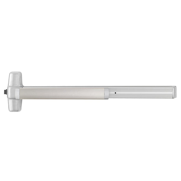 Von Duprin commercial exit device in satin chrome finish